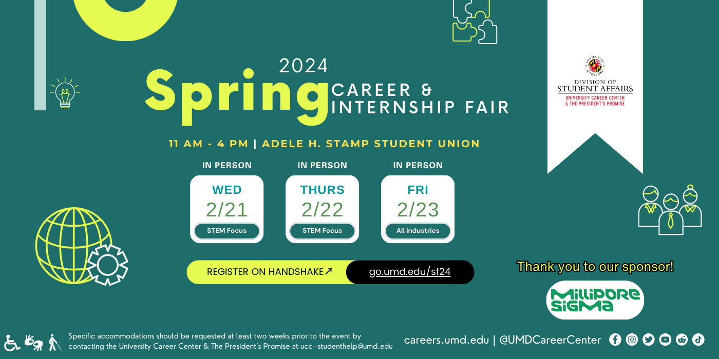 Spring Career & Internship Fair University Career Center & The President